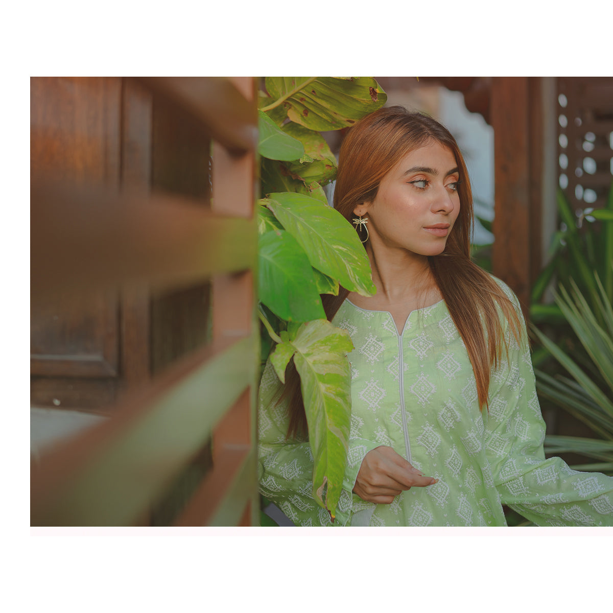 Embossed Tunic Green