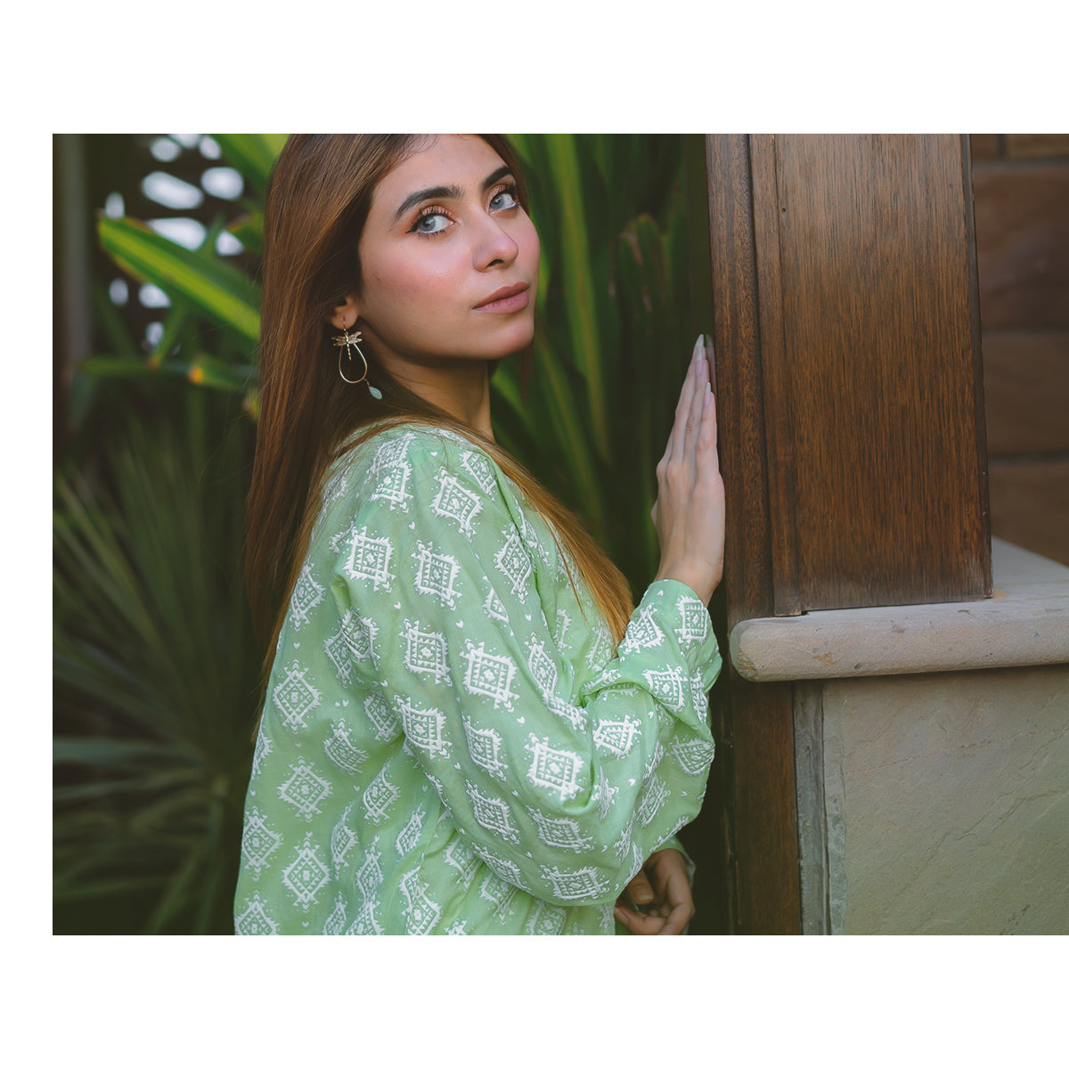 Embossed Tunic Green